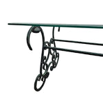 Wrought Iron Scrollwork Glass Top Coffee Table