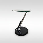 Futuristic Chrome and Glass Z Shape Minimalist Side Table
