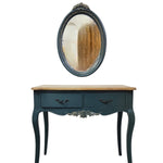 Timeless Antique-Style Oval Wall Mirror with Rose Crest