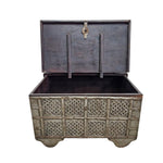 Antique Rajasthani Carved Wood Indian Dowry Chest