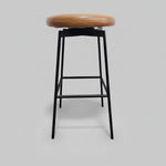 Pottery Barn Maison Leather Backless Swivel Stool