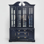 Vintage Style Classic Black Wooden Display Cabinet and Hutch