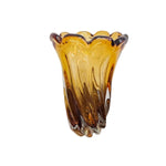 Home Centre Sculptural Amber Swirl Glass Fluted Vase