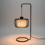 Pottery Barn Industrial Black Metal Wire Cage Hanging Table Lamp