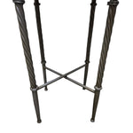 Neoclassical Style Faux Marble and Twisted Metal Round Side Table