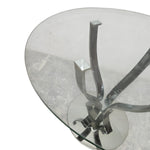 Sculptural Chrome and Glass Round Dining Table