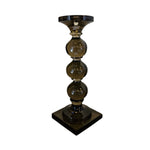 Artisan Smoke Glass Tiered Pillar Candle Stand