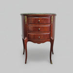 Grand Louis XVI Style Green Marble Top Demilune Commode