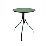 Minimalist Forest Green Round Metal Bistro Side Table