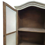 French Provincial Shabby Chic Distressed White Display Cabinet