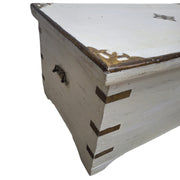 Charming Whitewash Accent Chest with Metal Detail