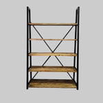 Industrial Mango Wood & Iron 5-Tier Shelving Unit