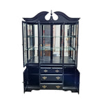 Vintage Style Classic Black Wooden Display Cabinet and Hutch