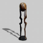 Symbolic Vintage Two-Tone Hand Carved Wooden African Unity Sculpture