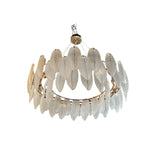Luminous Frosted Glass Feather Ring Pendant Chandelier