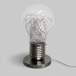 KARE Contemporary Oversized Silver Wire Glass Light Bulb Table Lamp