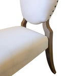 Charming French Provincial Upholstered Oval Back Dining Chair