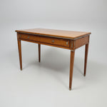 Elegant Neoclassical Style Wooden Desk with Silver Accents