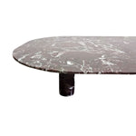 ROSSO LEVANTO Luxury Dark Reddish Brown Marble Oval Coffee Table