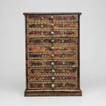 Artisanal Hand-Painted Wooden 10-Drawer Apothecary Jewellery Chest