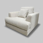 Home Center Modern Comfort Beige Textured Fabric Cuddle Armchair