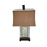 Refined Bevelled Mirrored Glass Column Table Lamp