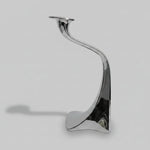Contemporary Sculptural Silver Metallic Wave Candle Holder