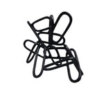 Abstract Wrought Iron Interlocking Loop Black Tabletop Sculpture