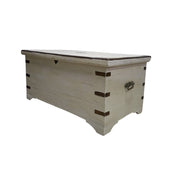 Charming Whitewash Accent Chest with Metal Detail