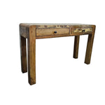 Lucky Furniture Rustic Reclaimed Wood Two-Drawer Console Table