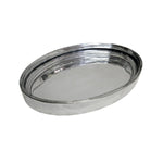 Contemporary Silver Metal Round Mirrored Vanity Tray
