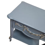 French Provincial Style Upcycled Slate Blue Wooden Side Table