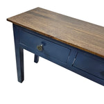 Upcycled Navy Blue Three Drawer Wooden Console Table
