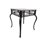 Neoclassical Style Wrought Iron Glass Top Side Table