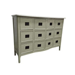 Vintage Farmhouse 12-Drawer Apothecary Bow-Front Chest