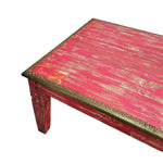 Hand-Finished Distressed Crimson Dining Table by Lucky Furniture