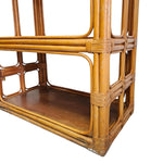 Aesthetic Boheme Bamboo and Split Rattan Five Tier Etagere Bookshelf