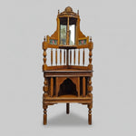 Exquisite Victorian Style Mirrored Carved Timber Corner Display Shelf