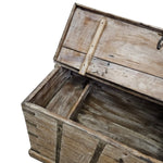 Rustic Reclaimed Wood Storage Trunk with Iron Detailing