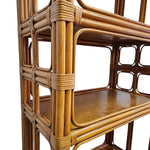 Aesthetic Boheme Bamboo and Split Rattan Five Tier Etagere Bookshelf