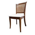 Colonial Style Teak and Woven Rattan Dining Accent Chair