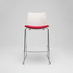 Alba Race Contemporary Red and White High Bar Stool