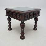 Elegant Mahogany Finished Side Table with Protective Glass Top