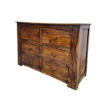 Rustic Solid Wood 6-Drawer Artisan Dresser