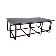 Modern Glass Coffee Table with Metal Base