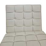 Mid-Century Style Beige Leather Tufted Barcelona Style Lounge Chair