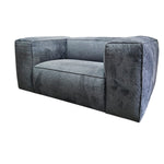 Chattels & More Retro Style Charcoal Textured Fabric Loveseat Sofa