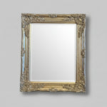 Stately Ornate Baroque Style Silvered Gilt Wall Mirror