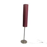 Modern Red Fabric Cylinder Chrome Base Floor Lamp