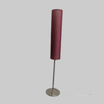 Modern Red Fabric Cylinder Chrome Base Floor Lamp
